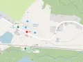 Mapa skalnego miasta w Czechach. Wskazuje wejście, parking i wyjście z Adršpach Rock.
