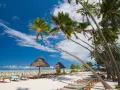 Rajska plaża na Zanzibarze, palmy, leżaki i turkusowe morze. Zastanawiasz się, ile się leci na Zanzibar? To podróż marzeń!
