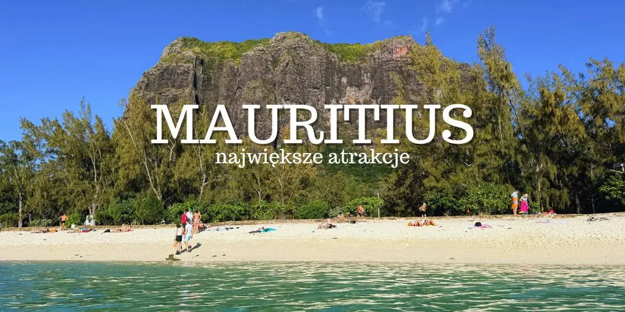 Mauritius: zobacz plażę z turkusową wodą i majestatyczną górą w tle. Idealne miejsce na wakacje!