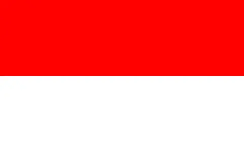 Flaga Indonezji, symbol marzeń o podróży na Bali. Czerwony i biały pasy.