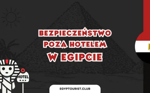 Bezpieczeństwo poza hotelem w Egipcie. Czy można wyjść poza hotel? Piramidy, słońce i flaga Egiptu.