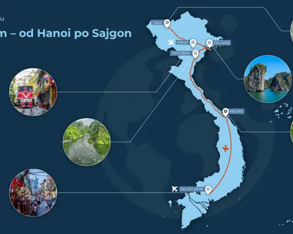 Trasa podróży po Wietnamie: od Sapy po Sajgon. Widok na Hanoi, Ha Long, Ninh Binh, Hoi An i Ho Chi Minh. Idealne wakacje!