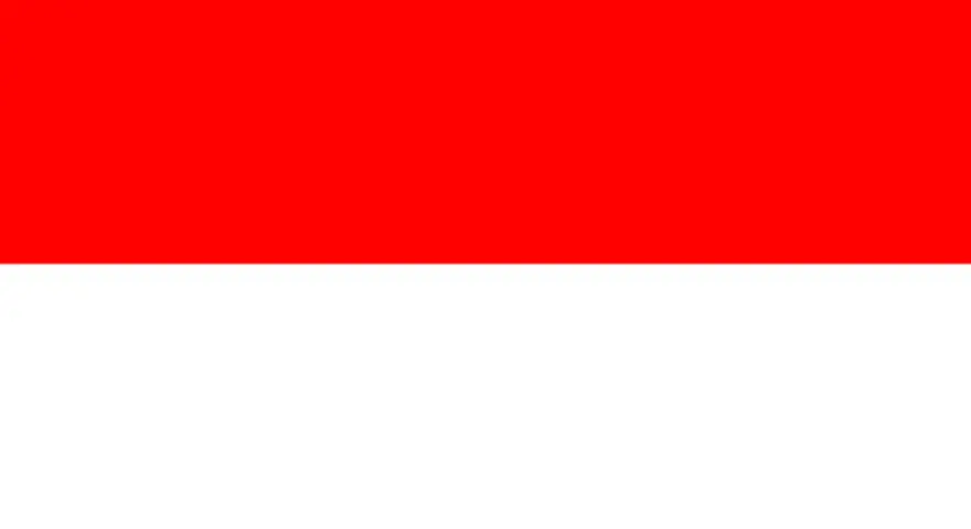 Flaga Indonezji, symbol marzeń o podróży na Bali. Czerwony i biały pasy.
